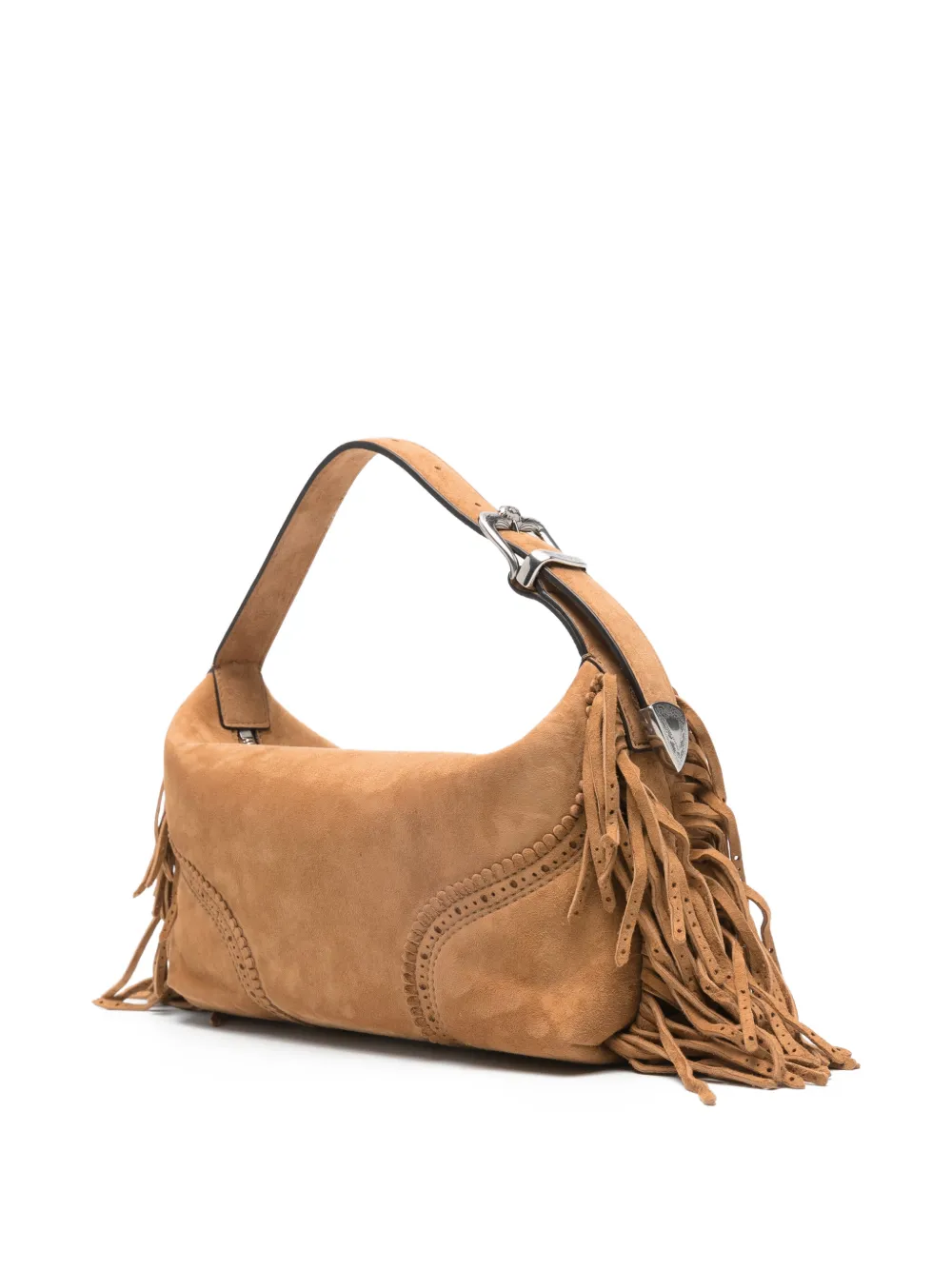 Ermanno Scervino Candy Duffle leren schoudertas met franje Bruin