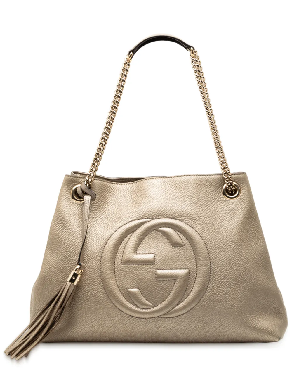 Gucci Pre-Owned 2016-2025 Medium Metallic Leather Soho Chain tote bag - Gold
