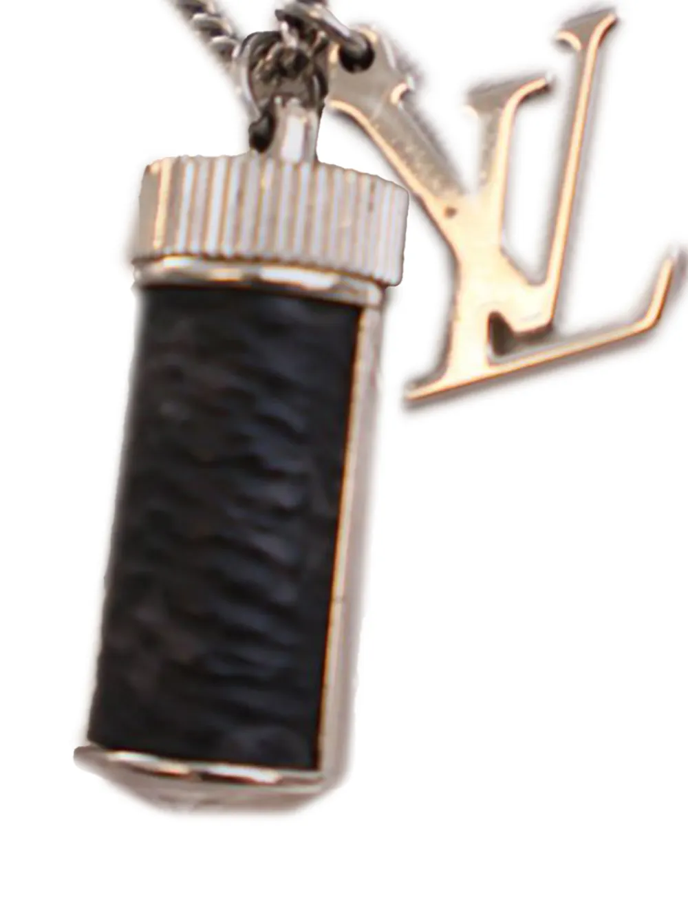 Louis Vuitton Pre-Owned 2019 Silver Plated Monogram Eclipse Charms Necklace costume necklace - Nero