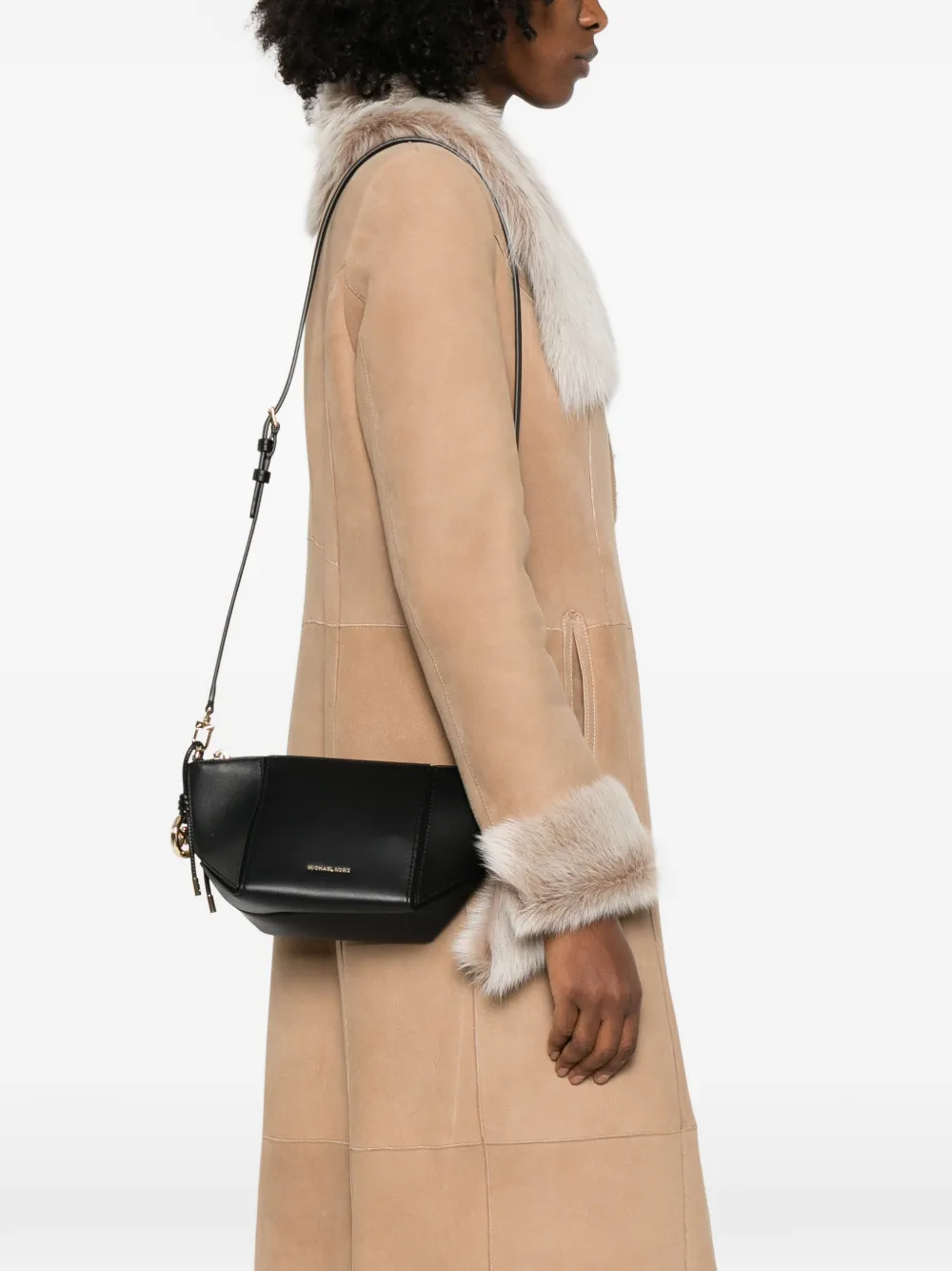 Michael Kors Jordi crossbodytas met logo bedel Zwart