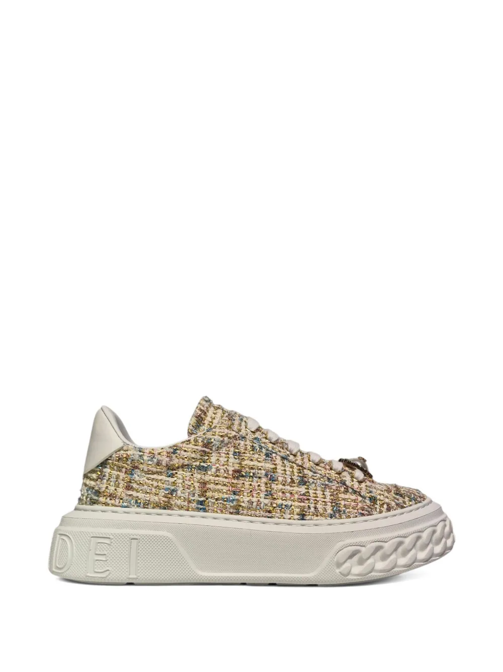 Casadei embellished platform trainers - Nude