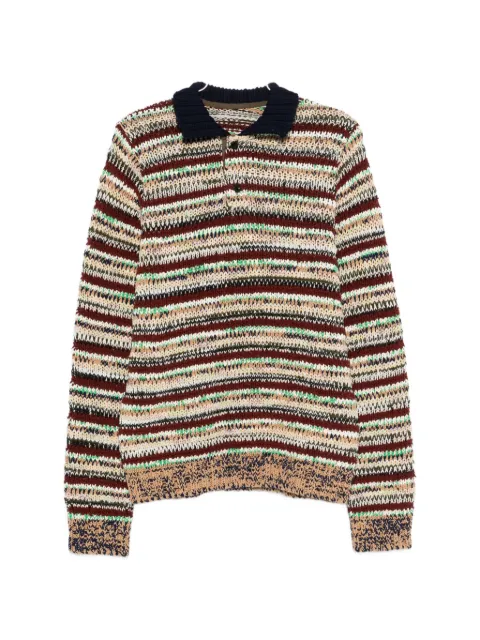sacai striped polo knitwear