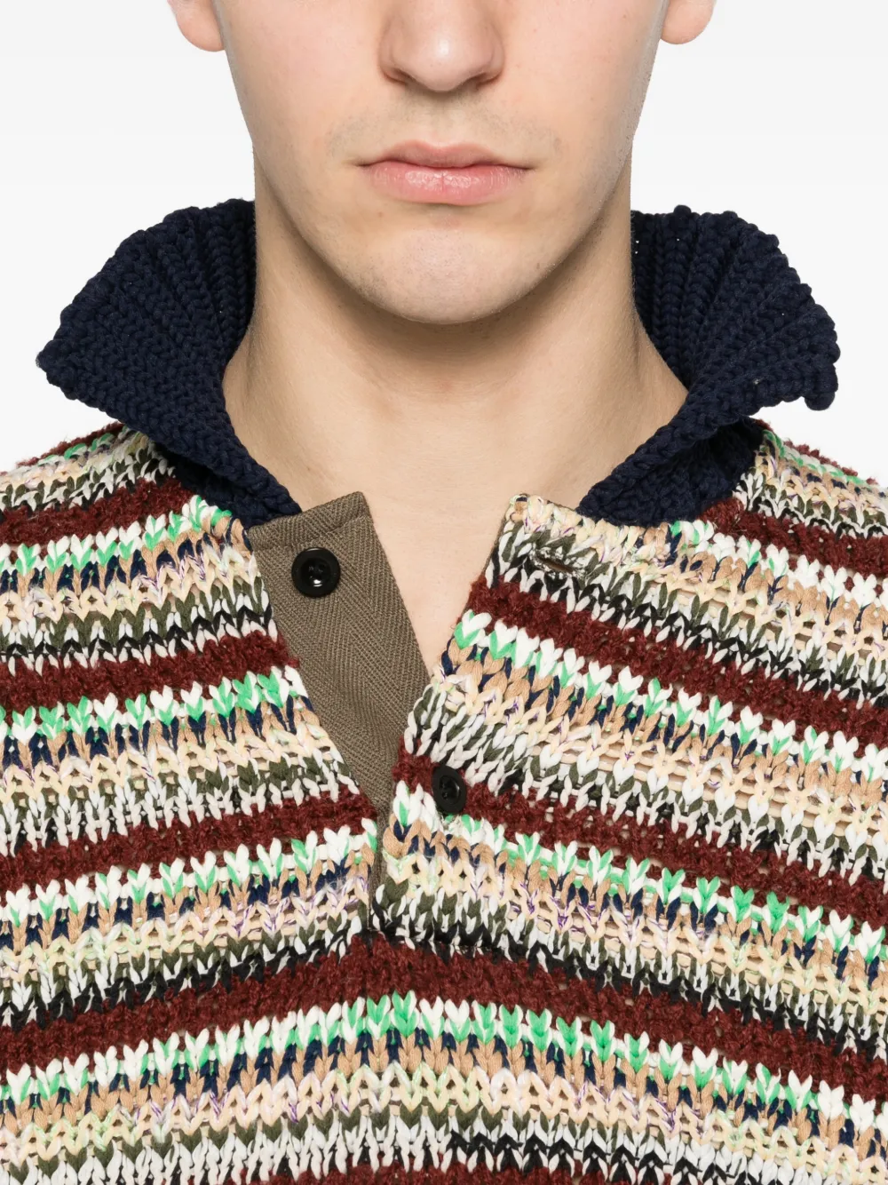sacai Gestreept poloshirt Bruin
