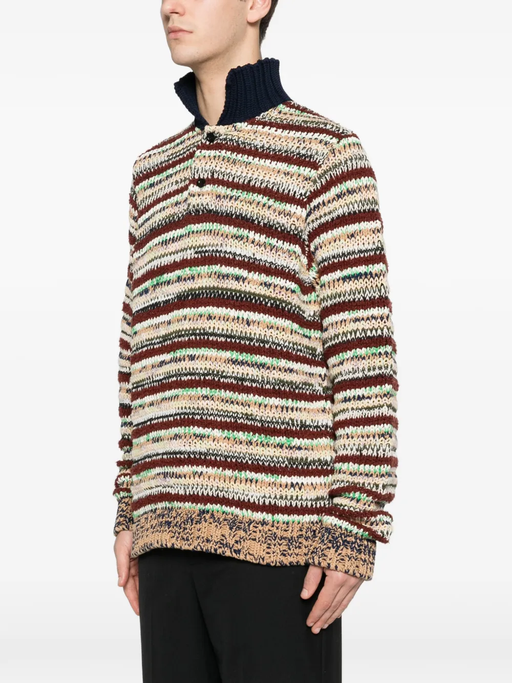 sacai Gestreept poloshirt Bruin