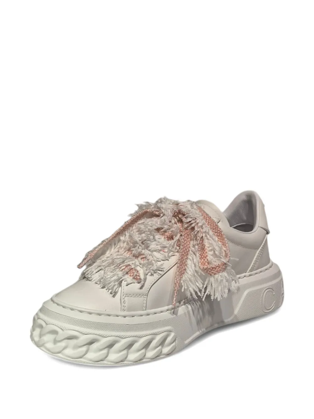 Casadei Sneakers met plateauzool en franje Wit