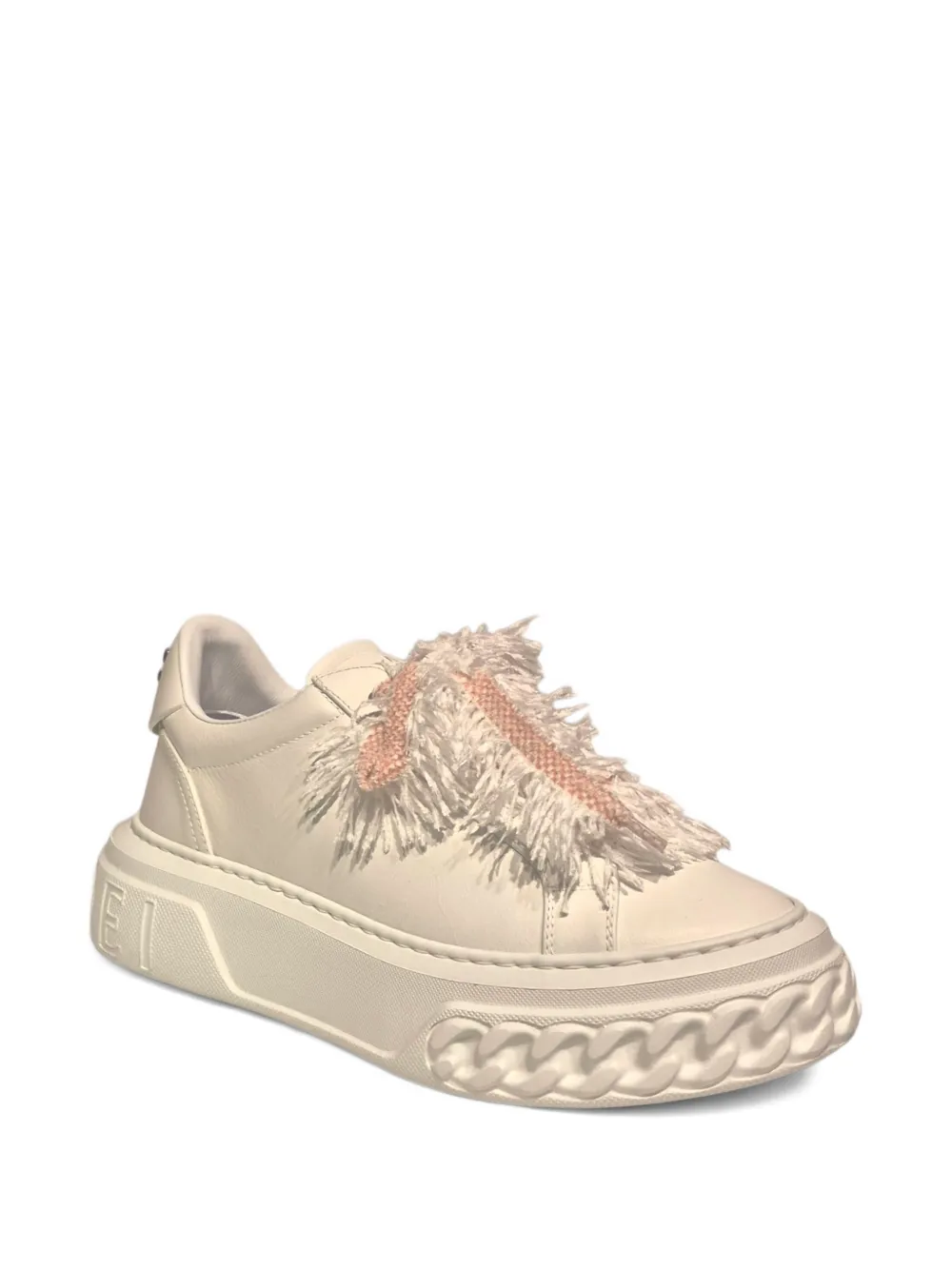Casadei Sneakers met plateauzool en franje Wit