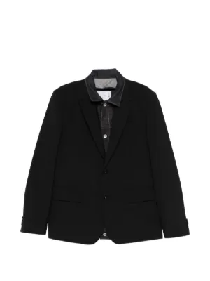 sacaiテーラードジャケット　ダブルフェイス sacai: ブラック Suiting & Denim テーラードジャケット | SSENSE 日本