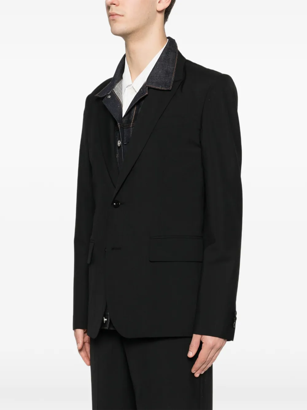  Sacai Collared Jacket - Black 