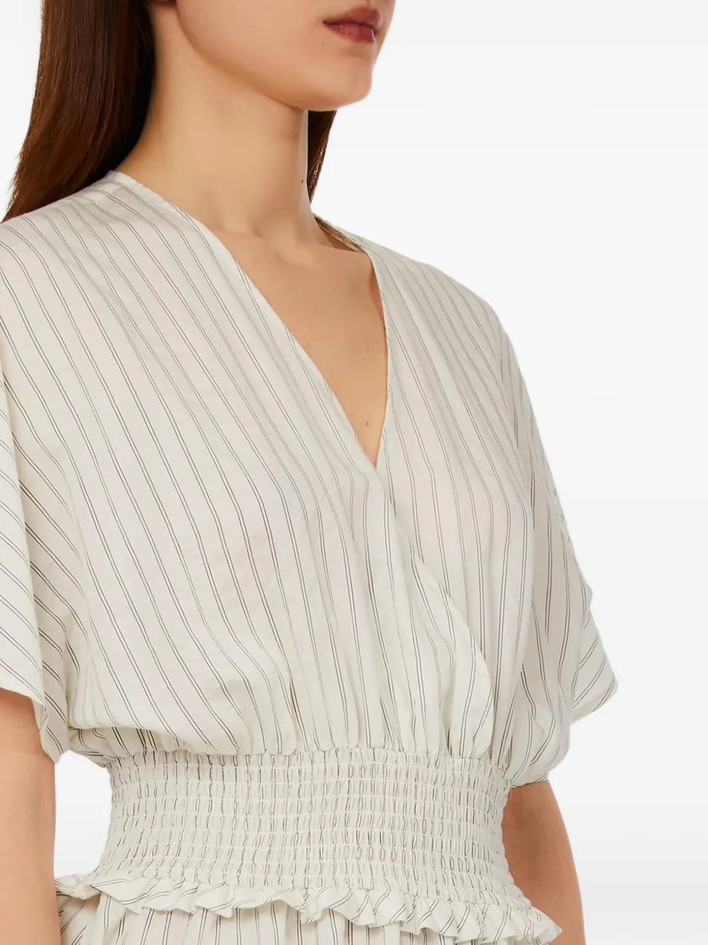 LIU JO Gestreepte midi-jurk Beige