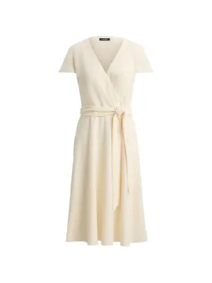 ralph lauren linen wrap dress Ralph Lauren Linen Dress Size 16 Blue Gingham 3/4 Sleeve Wrap Waist Tie