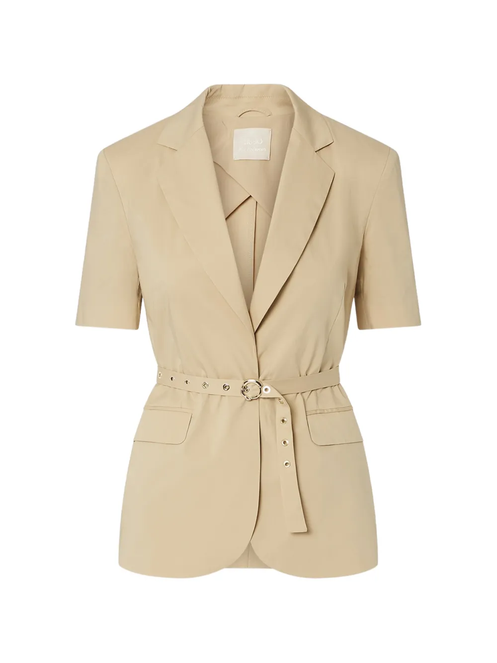 LIU JO belted short-sleeve jacket - Nude