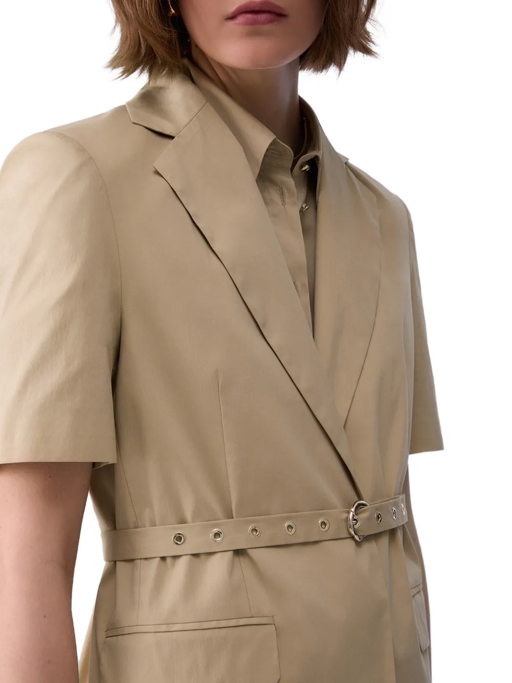 LIU JO Jack met ceintuur en korte mouwen Beige