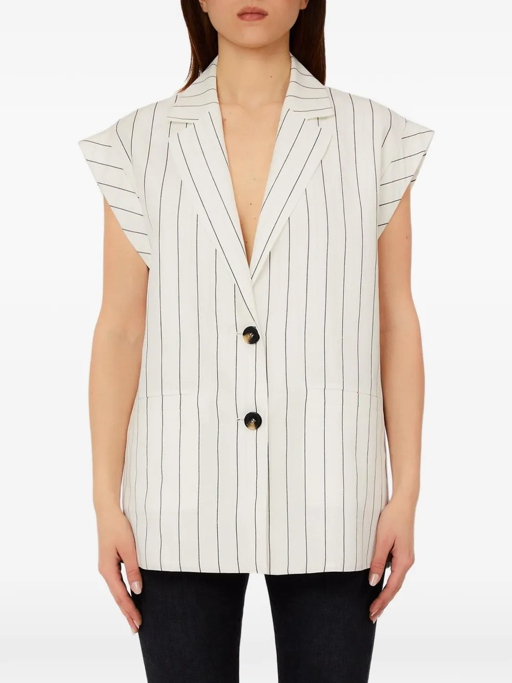 LIU JO pinstriped waistcoat - Weiß