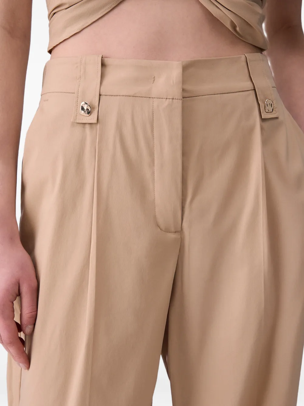 LIU JO Plooibroek met knoopdetail Beige