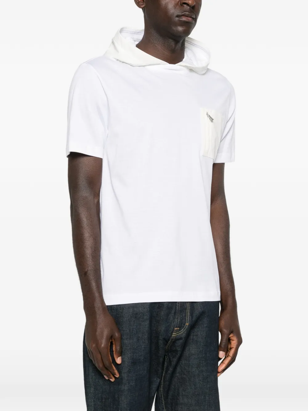 Eleventy T-shirt met capuchon Wit