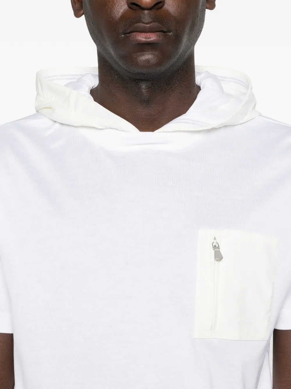 Eleventy T-shirt met capuchon Wit