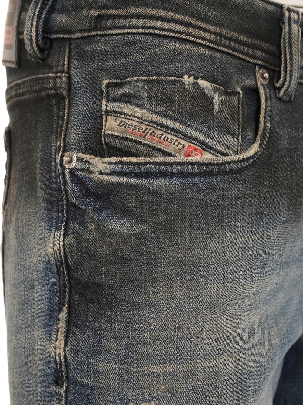 Diesel Gerafelde jeans Blauw