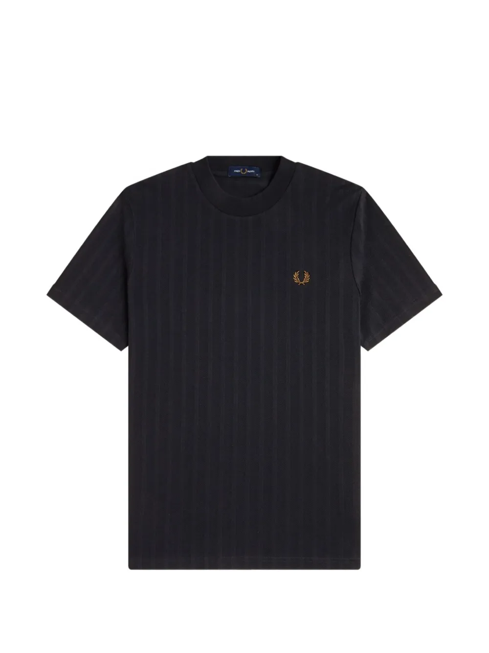 Fred Perry striped-texture T-shirt – Black