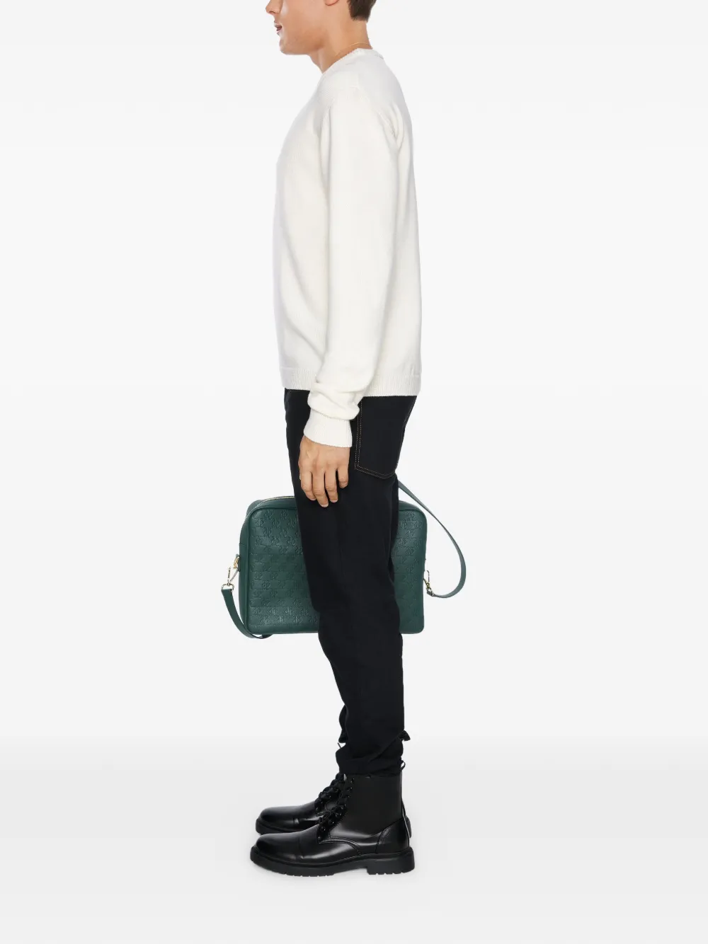  Place Of ëlms Embroidered Crew-neck Sweater - Neutrals 
