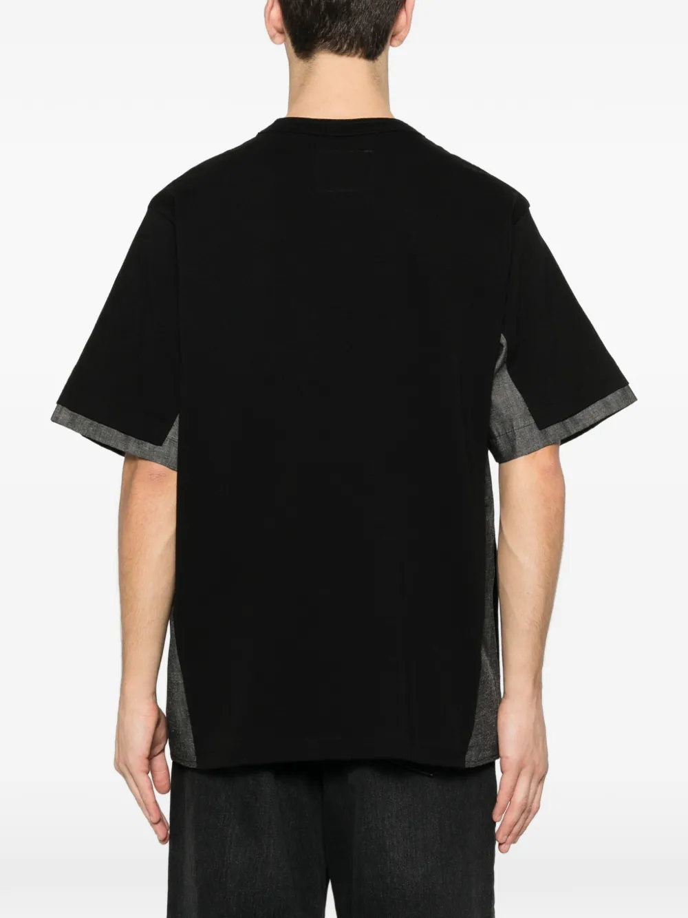 sacai T-shirt met colourblocking Zwart