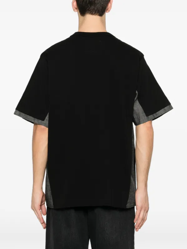 Sacai Pocket colour-block T-shirt | Black | FARFETCH SG