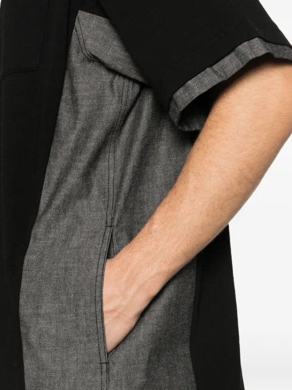 Sacai Pocket colour-block T-shirt | Black | FARFETCH SG