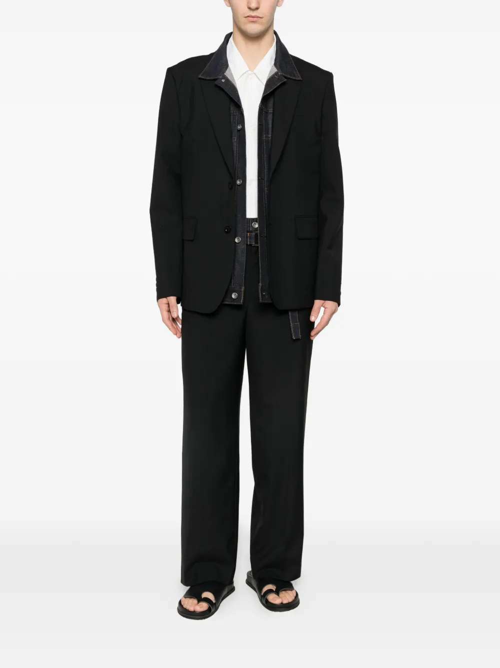Sacai belt trousers - Zwart