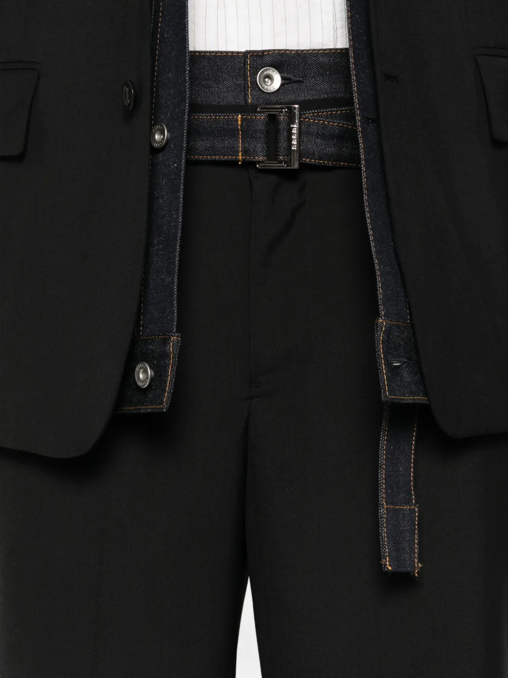 Sacai Belt Trousers | Black | FARFETCH JO