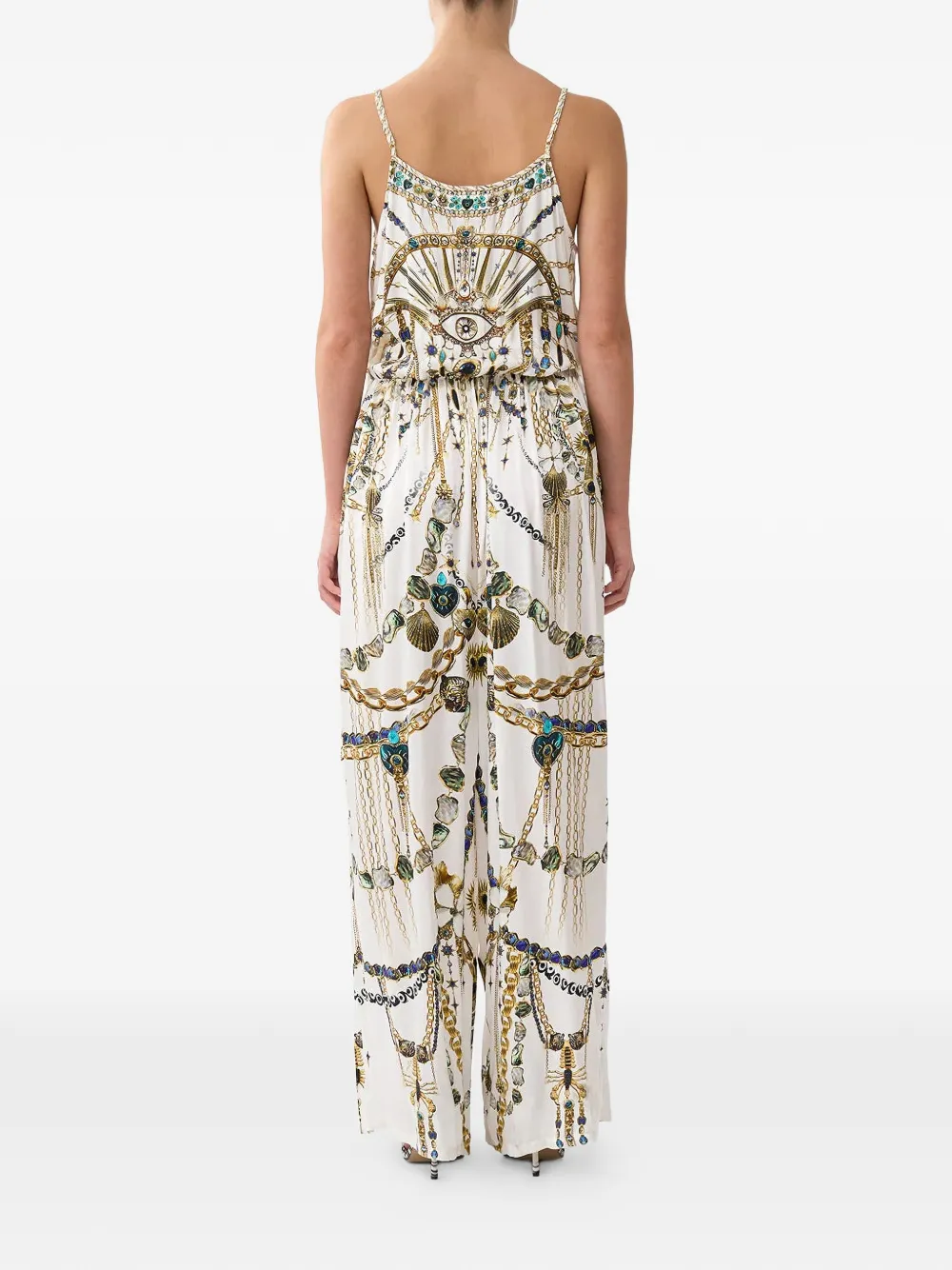  Camilla Chain-print Jumpsuit - White 