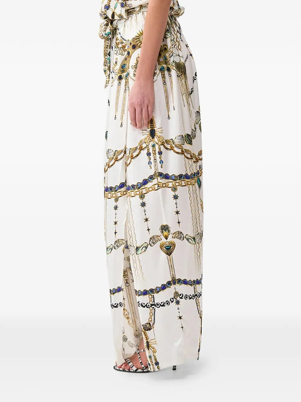 Camilla Jumpsuit met kettingprint Wit