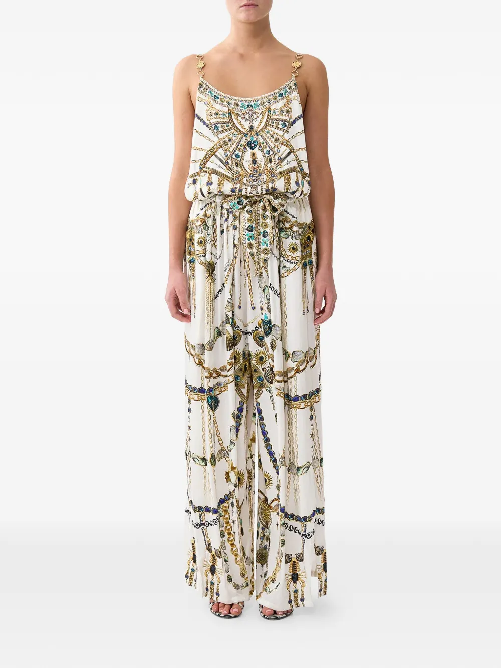 Camilla chain-print jumpsuit - Wit