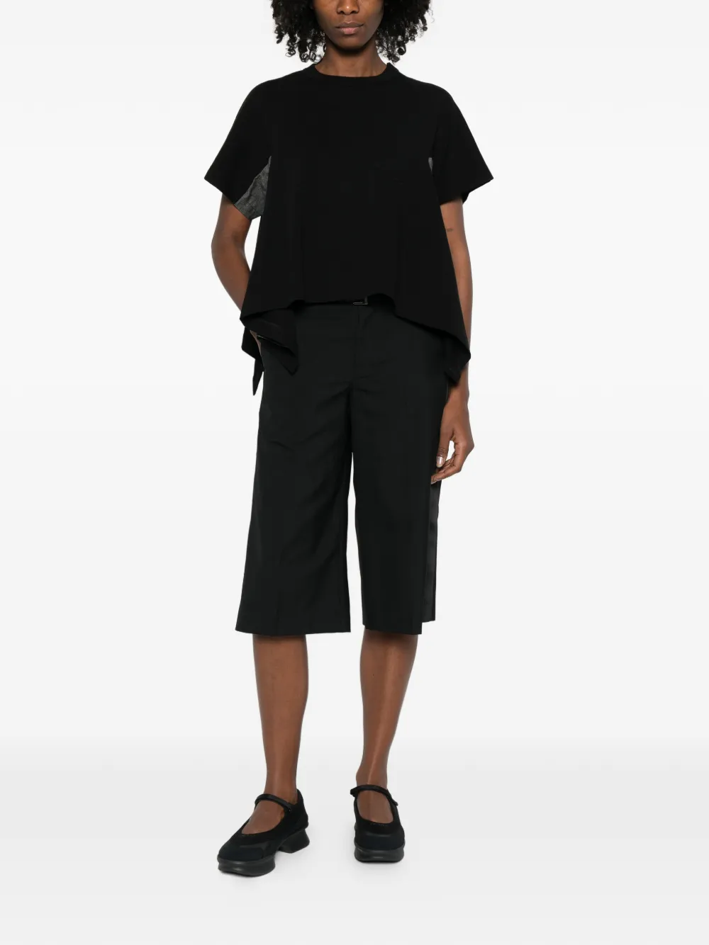 sacai Shorts met ceintuur Zwart