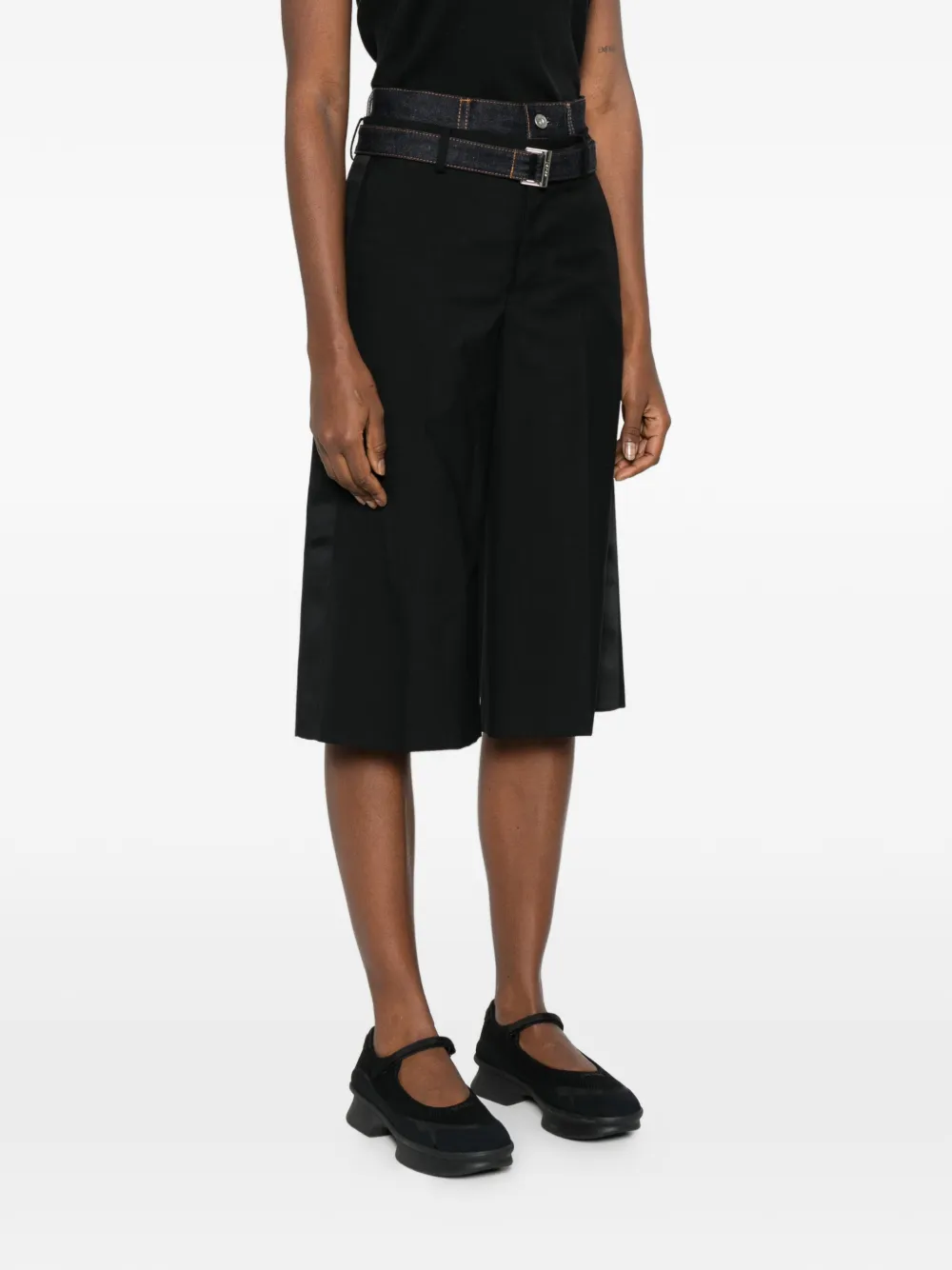 sacai Shorts met ceintuur Zwart