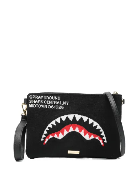 Sprayground shark-graphic clutch bag