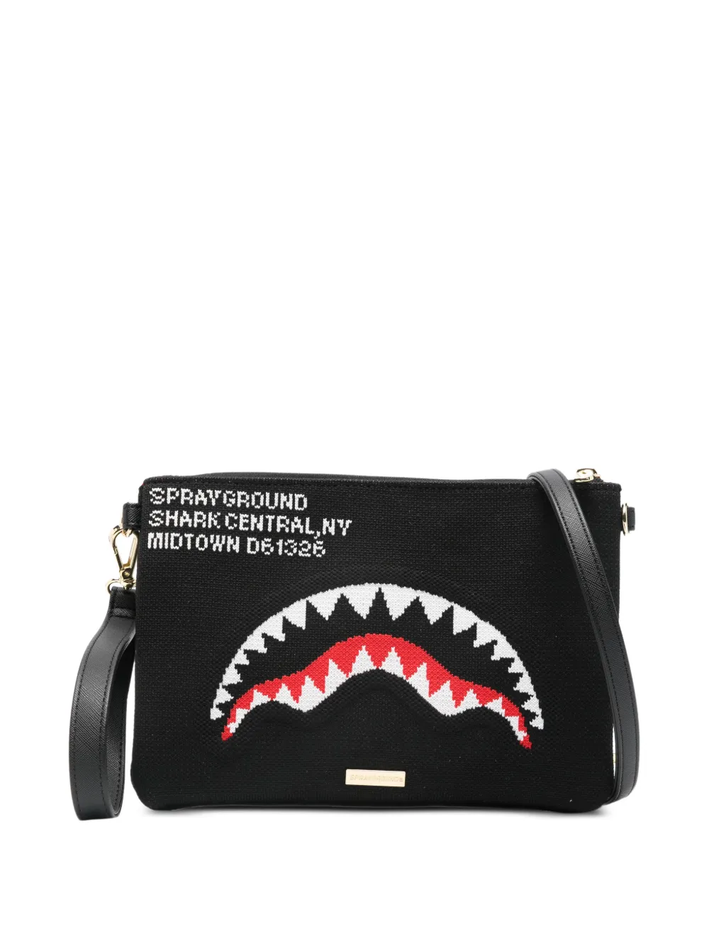Sprayground shark-graphic clutch bag - Black