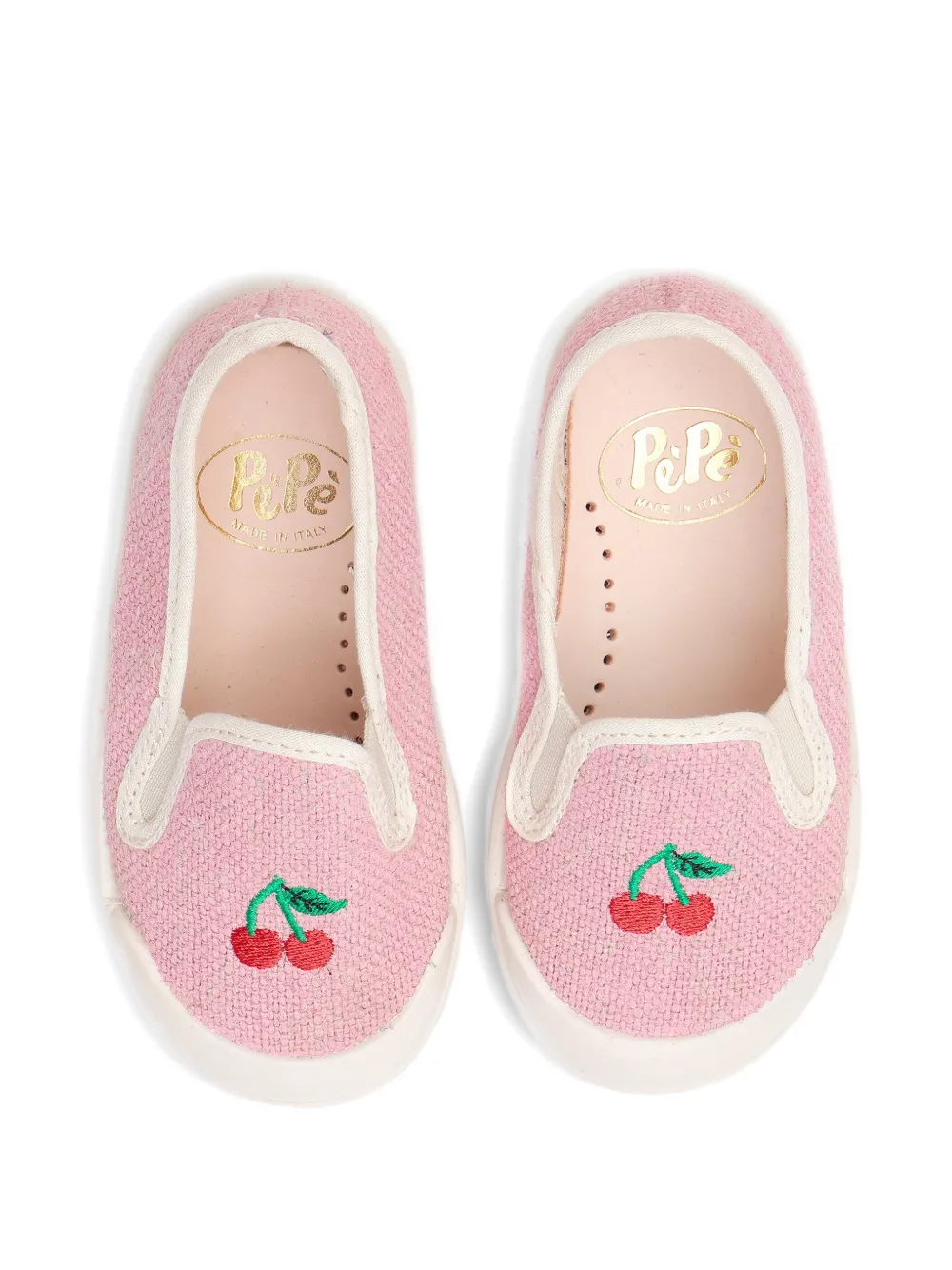 Pèpè Sneakers met geborduurde kers Roze