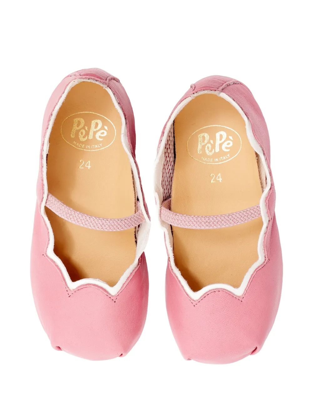 Pèpè scalloped strap slippers Roze