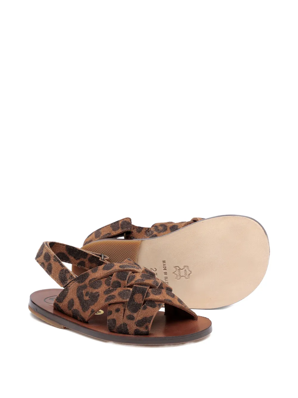 Pèpè Gianni sandalen met luipaardprint Bruin