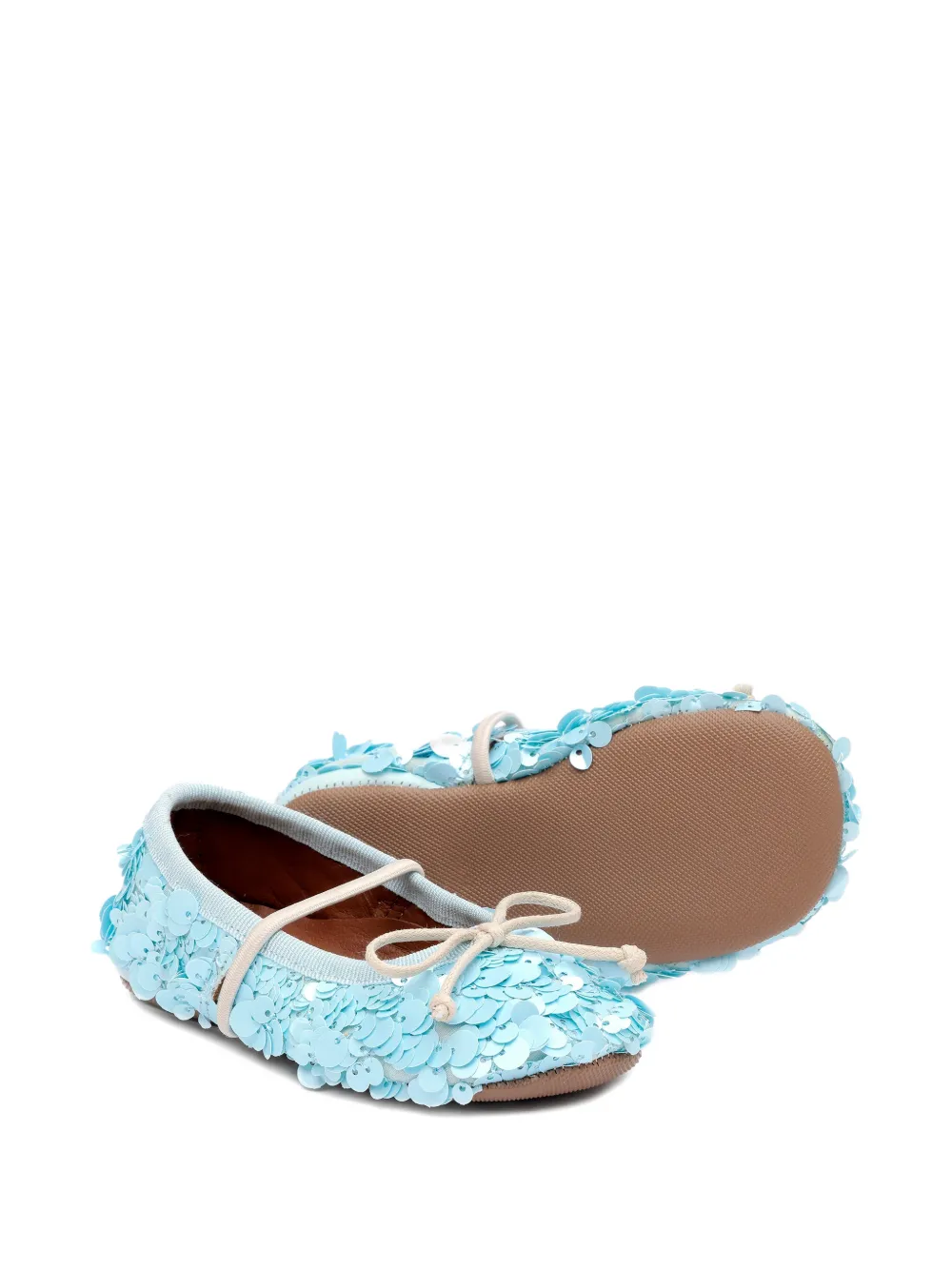 Pèpè Darlyn slippers met pailletten en strik Blauw