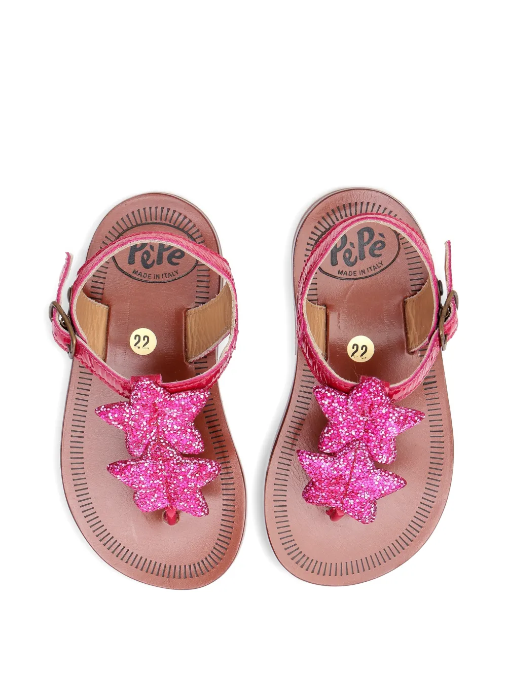 Pèpè Leren sandalen met sterrenpatroon Roze