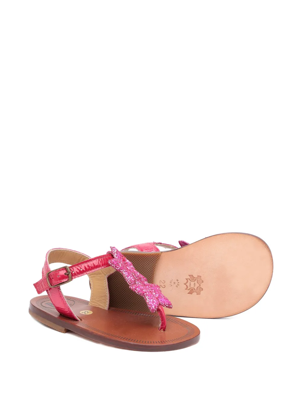 Pèpè Leren sandalen met sterrenpatroon Roze