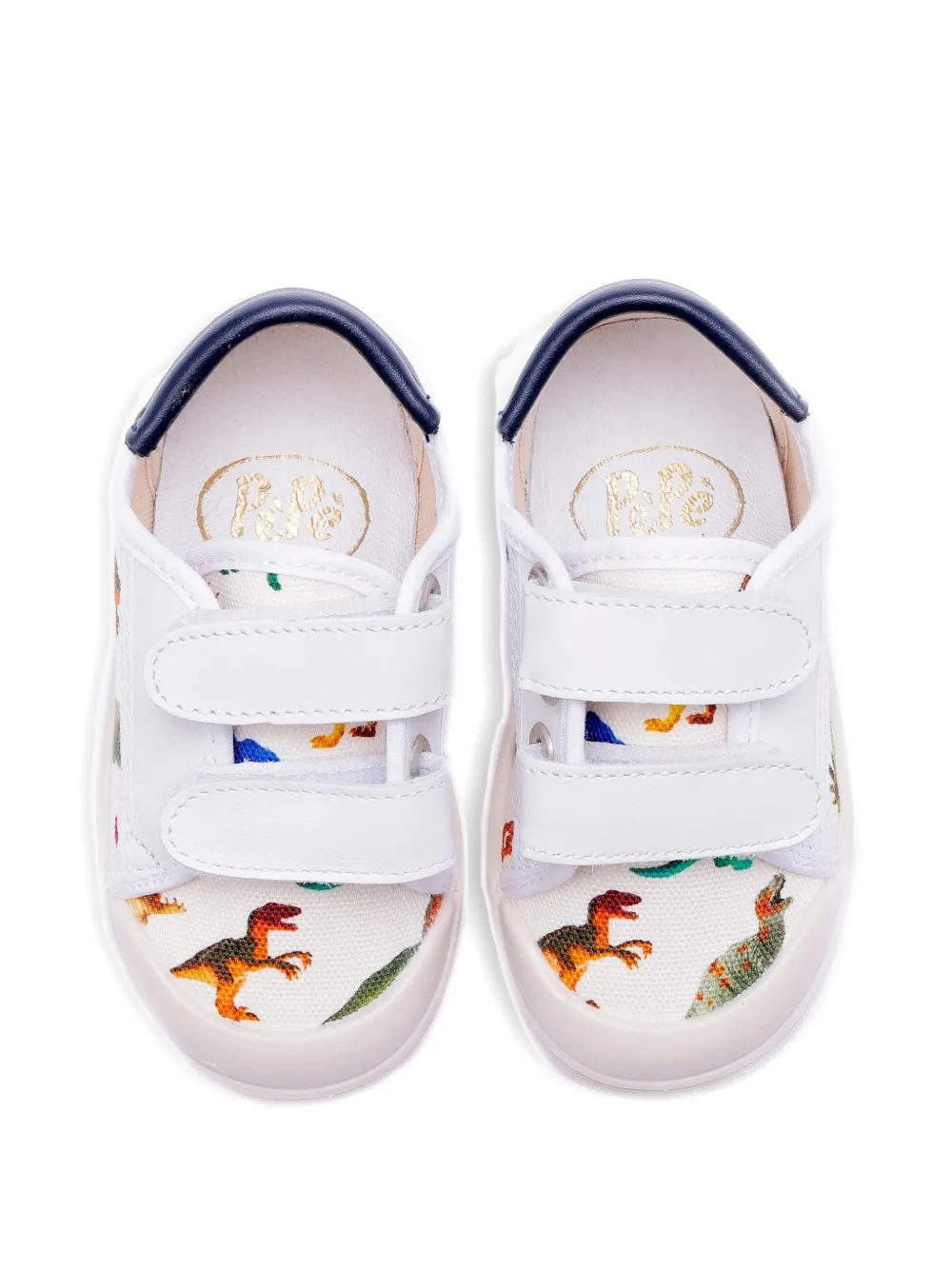 Pèpè Sneakers met dinosaurus bandje Wit