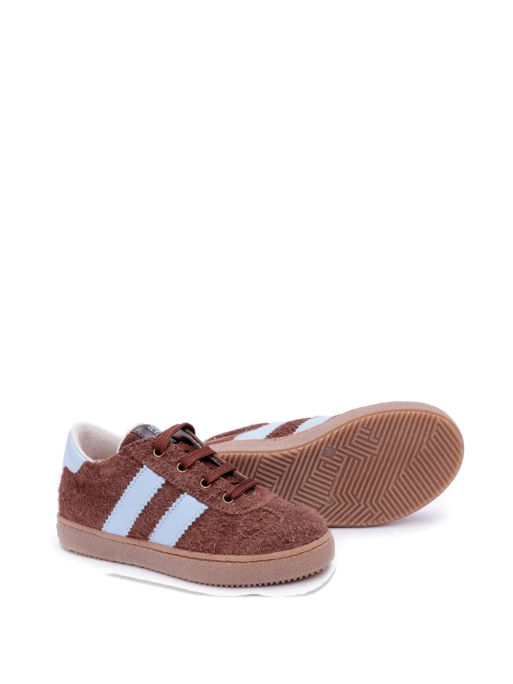 Pèpè Gestreepte fluwelen sneakers Bruin