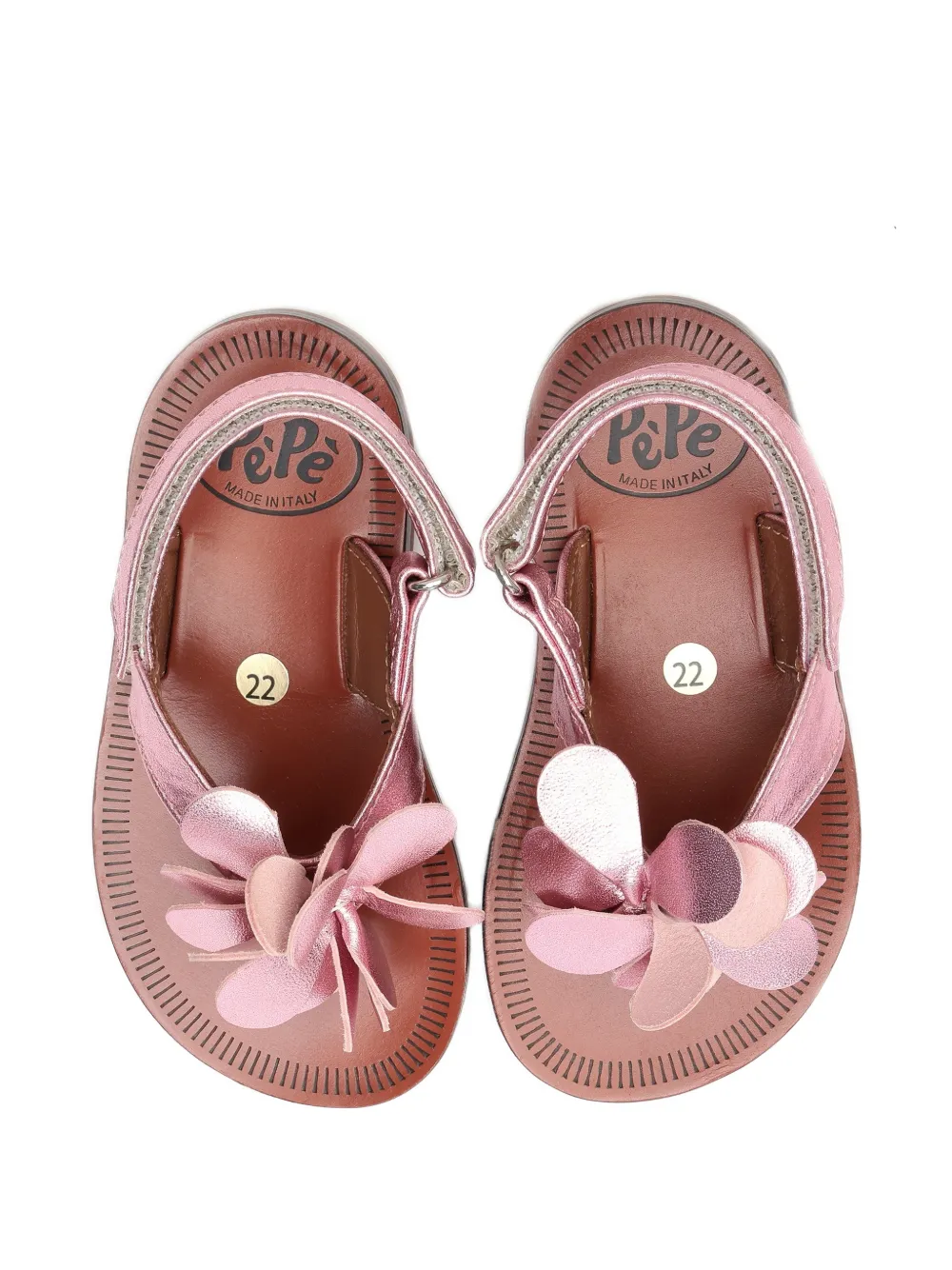 Pèpè Sandalen met bloemenapplicatie Roze