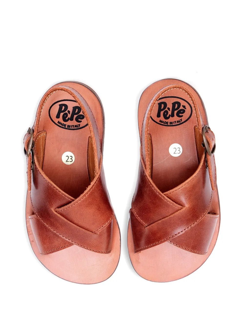 Pèpè Sandalen met gekruiste bandjes Bruin