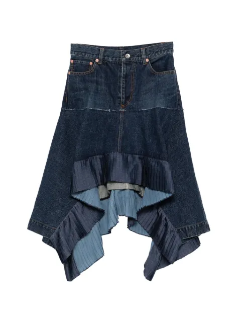 sacai asymmetric denim skirt