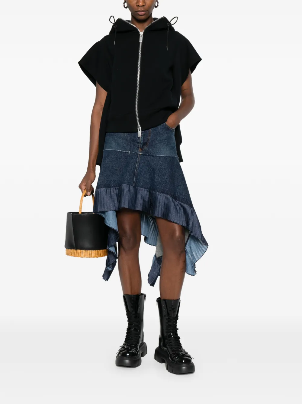  Sacai Asymmetric Denim Skirt - Blue 