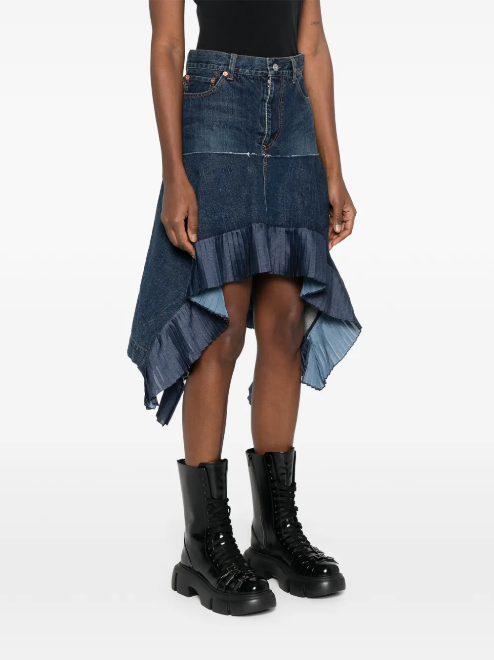  Sacai Asymmetric Denim Skirt - Blue 