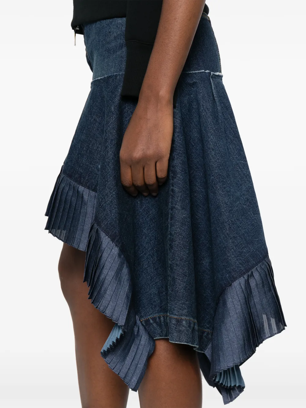sacai Asymmetrische spijkerrok Blauw