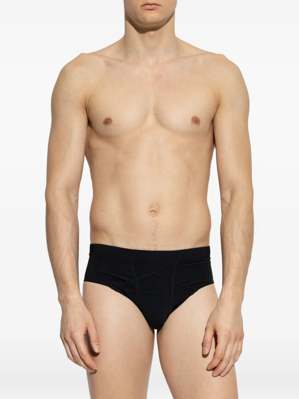 Rick Owens Zwembroek met pentagram Zwart